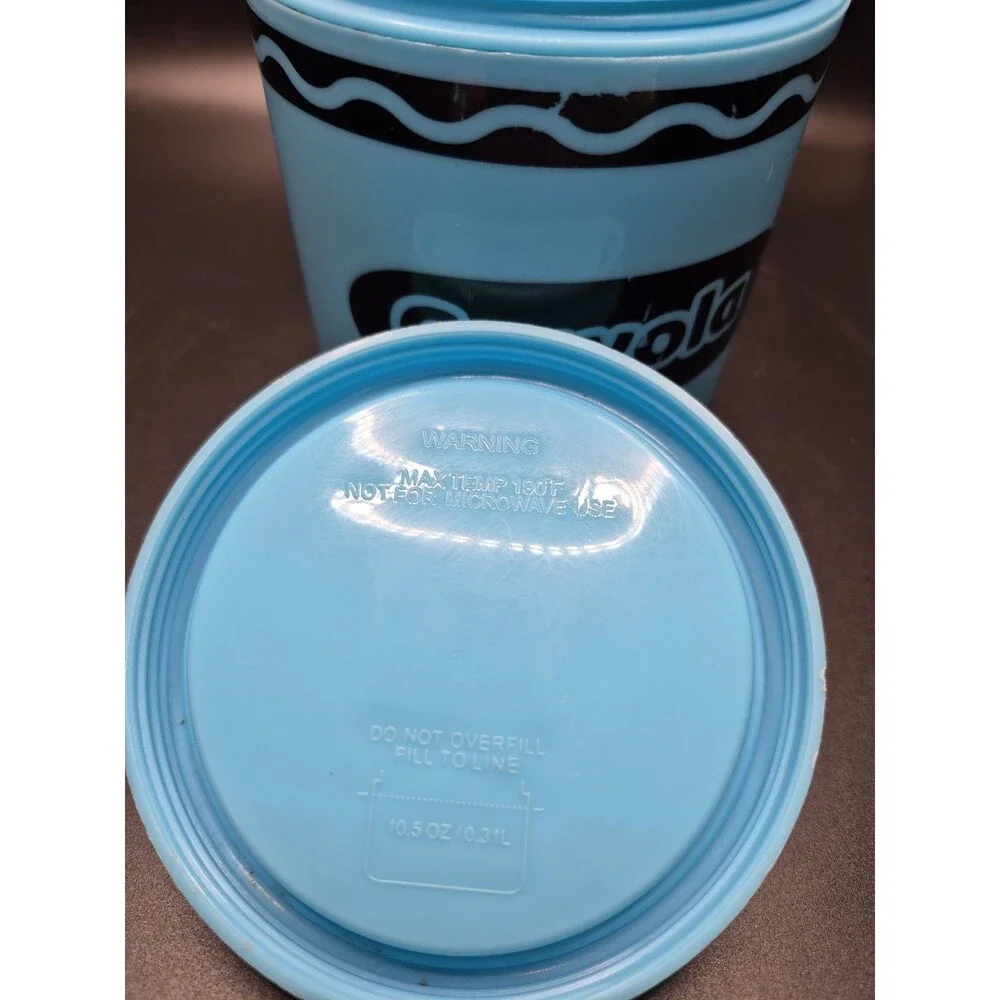 Vintage 2007 Crayola Crayon Shaped Insulated Food Container 10oz/0.3L - Blue